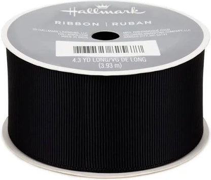 HALLMARK - 4 YD ROLL - BLACK GROSGRAIN RIBBON