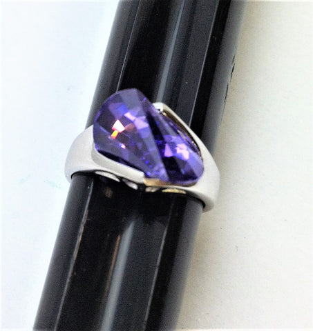 R.S. Covenant 4180 Sterling Silver & Purple Tanzanite Ring Size 7