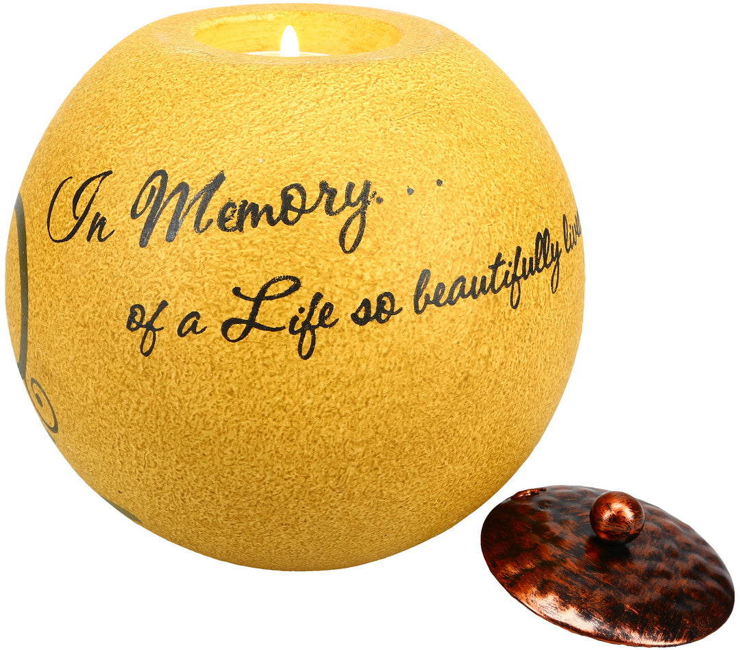 Pavilion 05853 Comfort Candles 5-Inch Round Tea Light Holder, in Memory