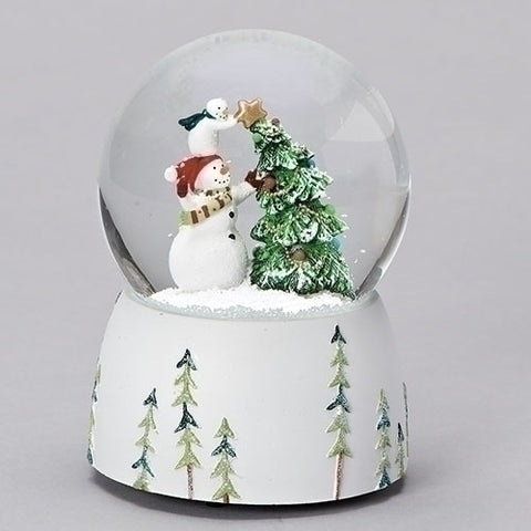 Roman 130964 Decorating Snowman Friends 100MM Water Dome Plays Tune Holly Jolly Christmas