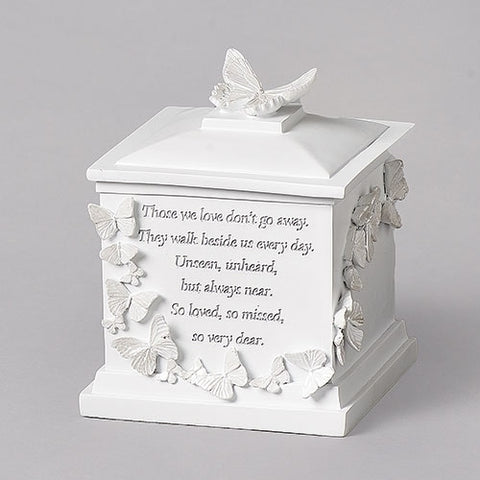 Roman 12506 Butterfly Memorial Box, 7-inch Height, Resin and Stone Mix