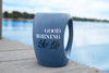 Pavilion Gift 10519 Blue Huggable Hand Warming 16 oz Coffee Cup Mug Good Morning Lake Life