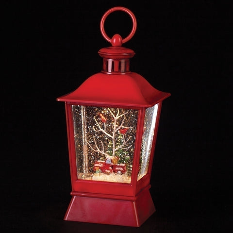 Roman Christmas 133805 Led Swirl Ford Lantern Red Truck with Dogs, 8.75 inch