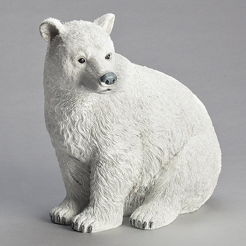 Roman 133158 Seated Polar Bear, 10 inch, White