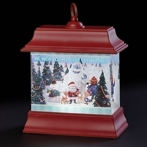 Roman Christmas 133874 Led Swirl Rudolph Santa Lantern, 8.5 inch, Red
