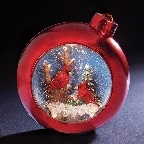 Roman Christmas 133512 Led Swirl Music Ornament with Cardinal, 6.5 inch, Multicolor