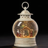 Roman Dropship 132718 LED Nativity Lantern Rustic White 11 x 7 Acrylic Holiday Snow Globe Swirl Dome