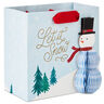 Hallmark 7.7" Square Honeycomb Snowman Christmas Gift Bag