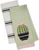 Design Imports 26076 Cactus Dish Towel Set of 2 Kitchen 100% Cotton 18" x 28"