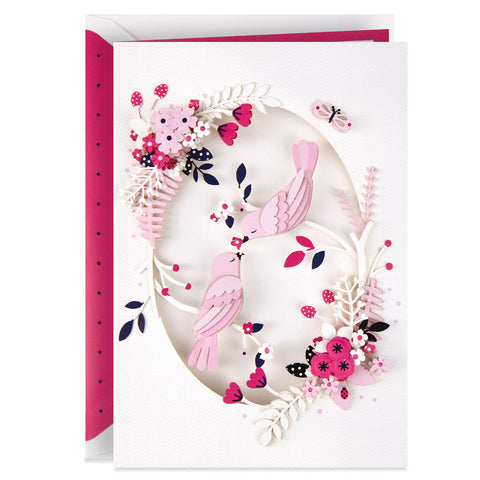 Signature Two Lovebirds Paper Craft Valentine's Day Card