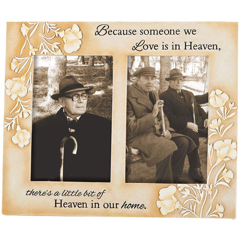 Roman 10675 Heaven in Our Home 8.5 x 10 Embossed Resin Stone Double Table Top Photo Frame