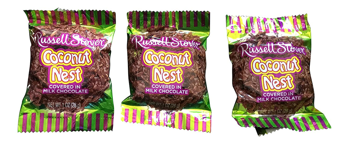 Russell Stover 0340P Milk Chocolate Coconut Nests, 1 oz. - 3 Pack