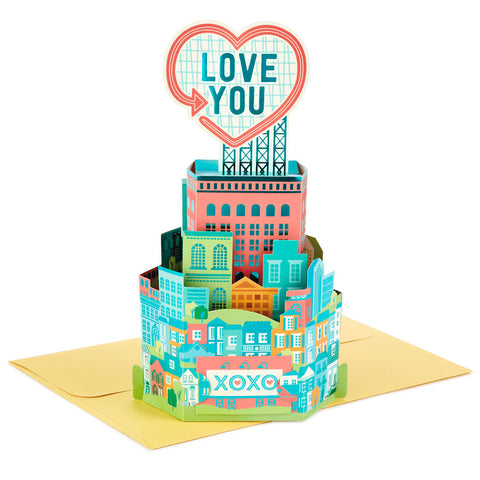 Hallmark Paper Wonder Love You City Scene 3D Pop Up Love Card