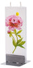 Flatyz D19036 Hand Painted Flat Candle Unscented, Dripless, Smokeless Peony
