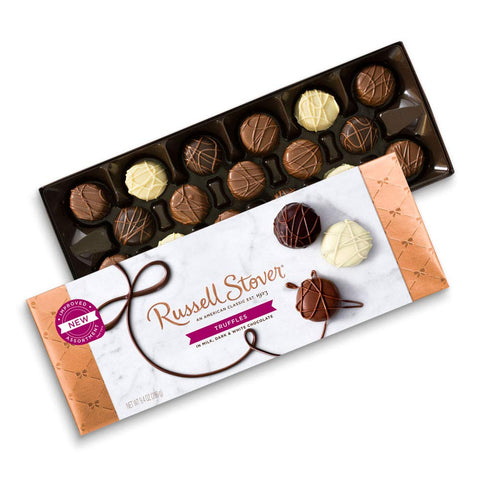 Russell Stover 4407D Assorted Milk and Dark Chocolates, Chocolate Gift Box, 9.4 Ounce (17 Pieces)