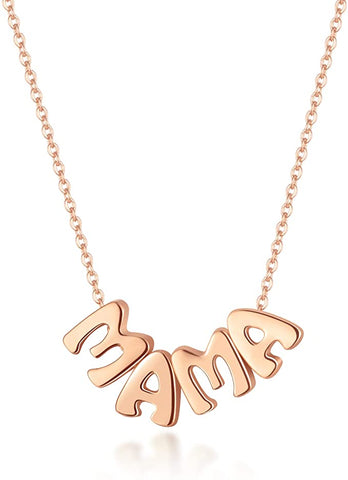 Women's Mothers Gifts MAMA Letter-Necklace - Gold/Silver/Rose Gold Plated Simple Love Mom
