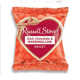 Russell Stover Dark Chocolate Marshmallow Heart Bar, 1 oz.