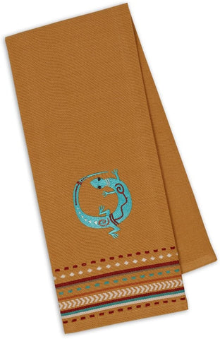 Design Imports 91419 Southwest Table Linens, 18-Inch by 28-Inch Dishtowel, Lizard Embroidered