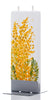 Flatyz D22018 Hand Painted Flat Candle Unscented, Dripless, Smokeless Goldenrod with Yellow Flowers
