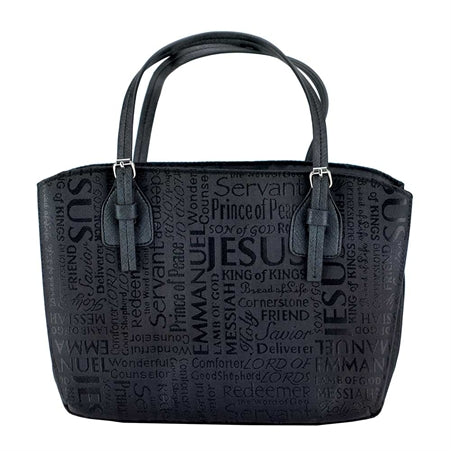 Dickson Black Purse Fashion Jacquard Fabric Bible Cover Case with Handle X-Large