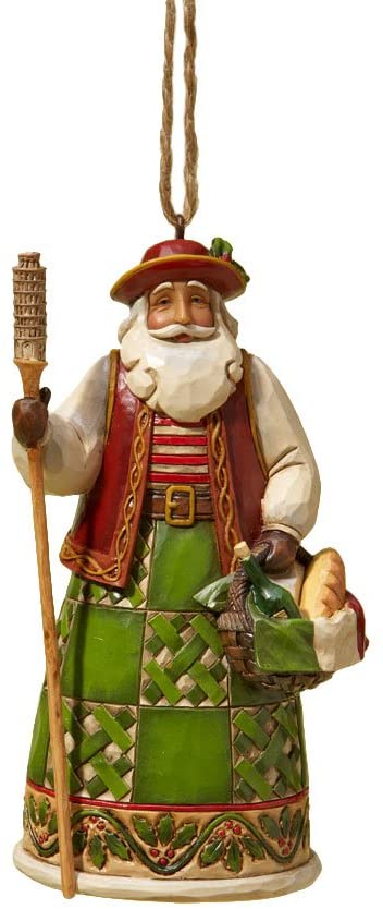 Enesco Christmas 4022944 Jim Shore  Italian Santa Stone Resin Hanging Ornament, 4.6�