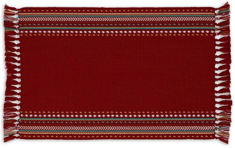 Design Imports 91401 Southwest Table Linens, 13-Inch by 19-Inch Placemat,Red Chipotle Hacienda Strip