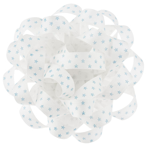 Hallmark RSB1231 White Gift Bow With Blue Mini Stars 6"Large