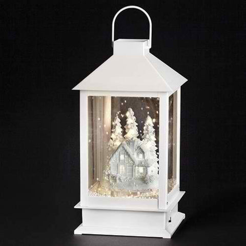 Roman Dropship 160199 LED Snowblow Village Lantern, 14" White