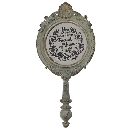 Dicksons Jozie B You are The Fairest of Them All 12' Pewter Embossed Hand Held Mirror