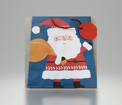 Hallmark XYC1212 Santa Gift bag W/ Striped & Gift tag