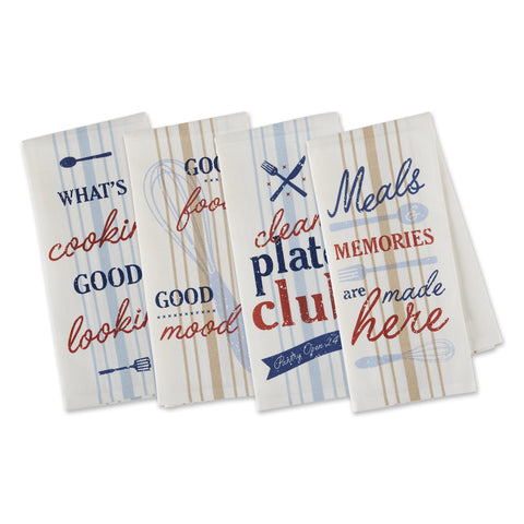 Design Imports 754093 What's Cookin' Printed Dishtowels Set Of 4