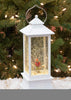 Roman Dropship 130357 White Lighted W/ Red Cardinal LED Lantern 11" Acrylic Tabletop Snow Globe