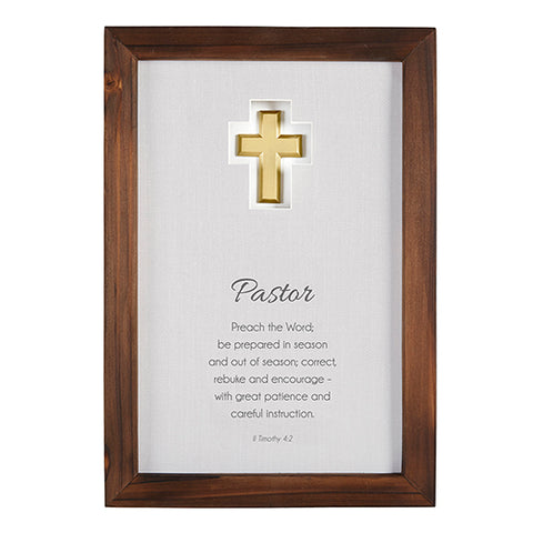 Heartfelt D3997 Pastor Appreciation Wall Art with Scripture, 9 x 13-Inc