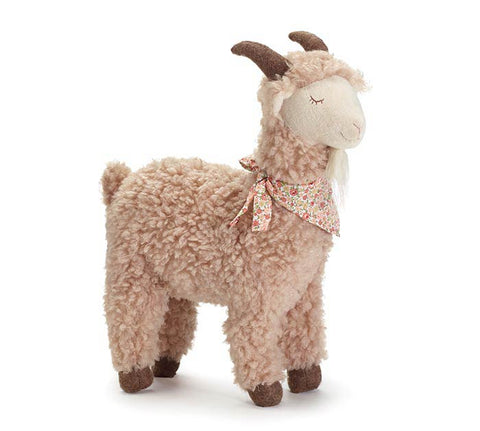 SOFT FURY BEIGE GOAT WITH HORNS