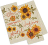 Design Imports 91334 Set 2 Sunny Sunflower Printed Kitchen Dish Towels - Bloom Where You are Planted