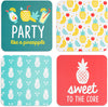 Pavilion 73226 Pineapple Summer Cocktail Themed Drink Coasters Set of 4