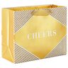 Hallmark 7.7" Cheers on Gold Horizontal Gift Bag