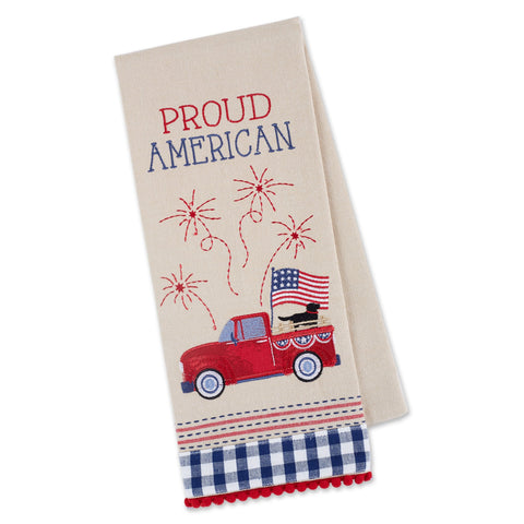 Design Imports 753624 American Truck Embellished Dishtowel