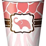 Creative Converting Baby Shower Wild Safari Pink 8 Count Paper Cups, 9-Ounce