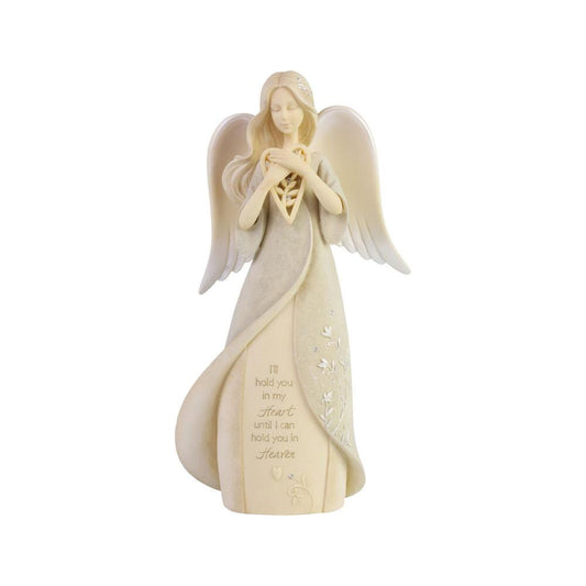 Enesco 6006505 Foundations Heart Hold You in Heaven Bereavement Angel 8.07 Inch, Multicolor