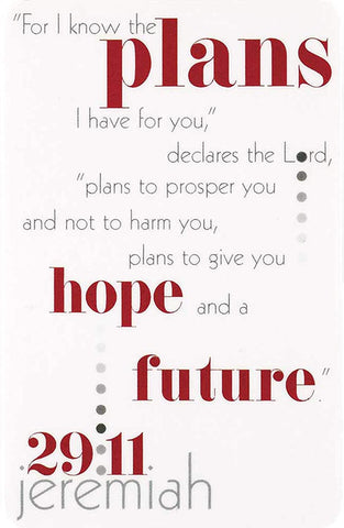 Dicksons Pocket Card Bookmark Pack of 12 - Jeremiah 29:11