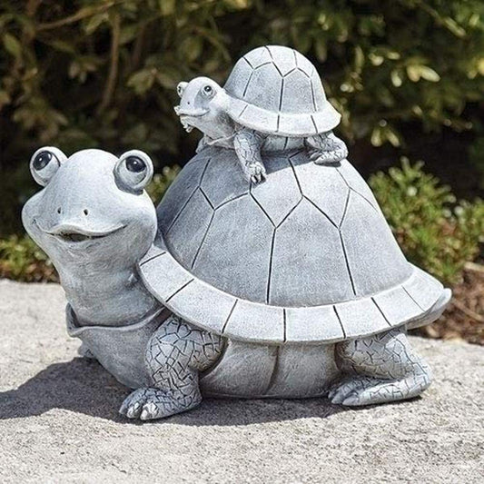 Roman 12332 TURTLE & BABY GARDEN STATUE 7"High