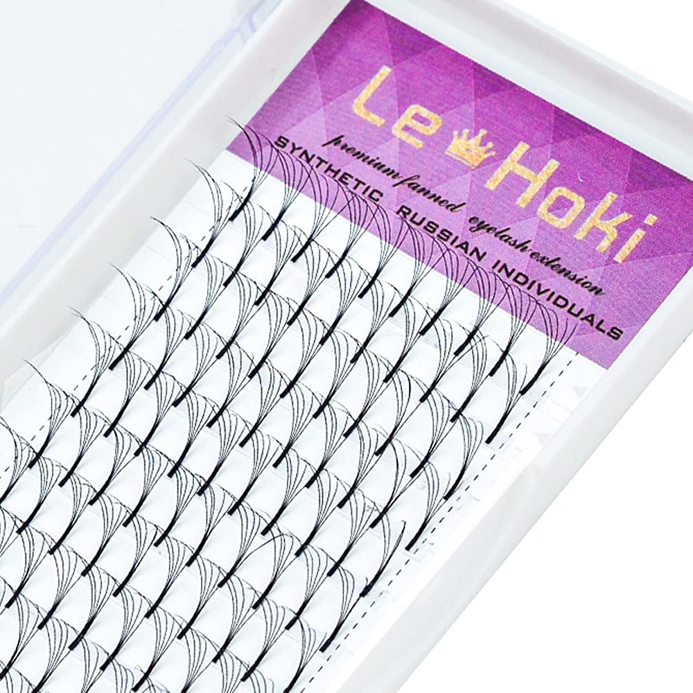 5D Easy Eyelashes Fans Volume Lashes Extensions Tray,C Curls,0.07 Thickness,Long Stem Premade