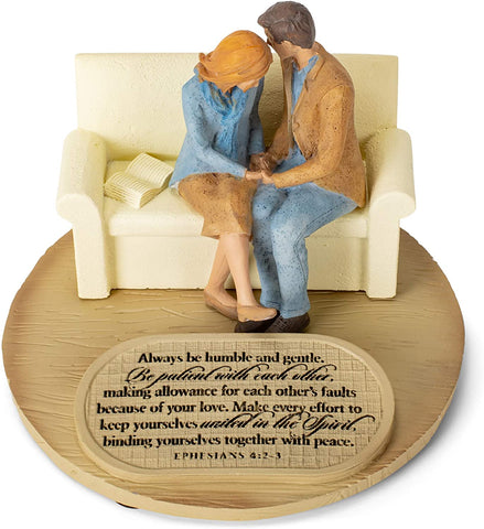 Lighthouse Christian Products 20180 Devoted Praying Couple Sculpture, 6 x 6 x 4 1/2"