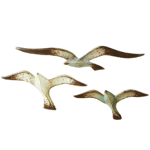 Ganz 138817 Flying Seagulls Wall Decor Set of 3 Distressed