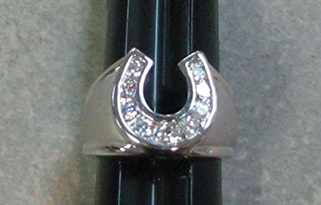 R. S. Covenant 074  Genuine Cubic Zirconia Horseshoe Ring SZ 12