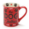 Enesco 6001229 Our Name Is Mud Dog Father Stoneware Mug, 16 oz, Red