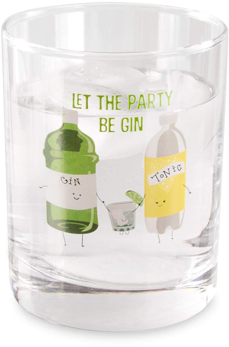 Pavilion 74871 Pavilion-Let The Party Be Gin-11 oz Low Ball 11 oz Rocks Glass, Green