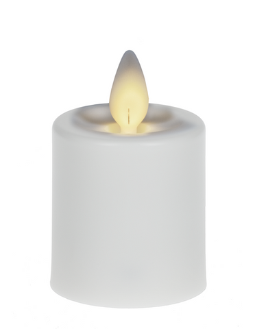 Ganz LLR1053 Water-Resistant, Remote Ready White 2 x 2 Resin LED Votive Candles, Set of 2