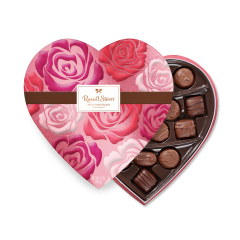 Russell Stover 2215 Assorted Milk Chocolate Floral Heart, 10 oz.